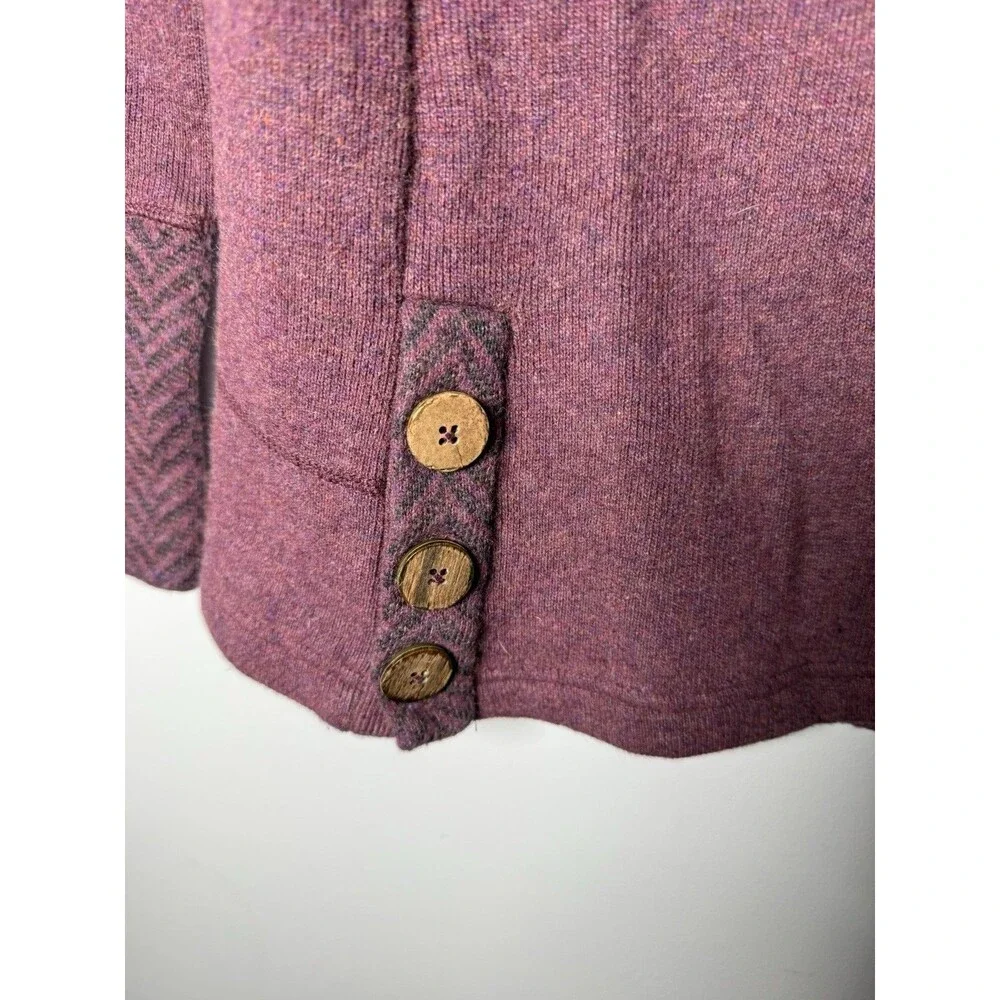 Prana Lucia Sweater Wool Blend Mock Neck Womens Medium - Burgundy - Picture 4 of 11